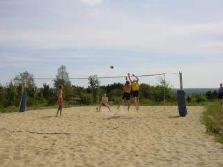 Auf dem Beachvolleyballfeld wurden Demonstrationsspiele veranstaltet