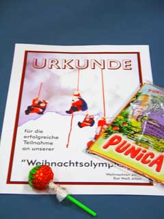 Für die Teilnehmer an der Olympiade gab es eine Urkunde ...
