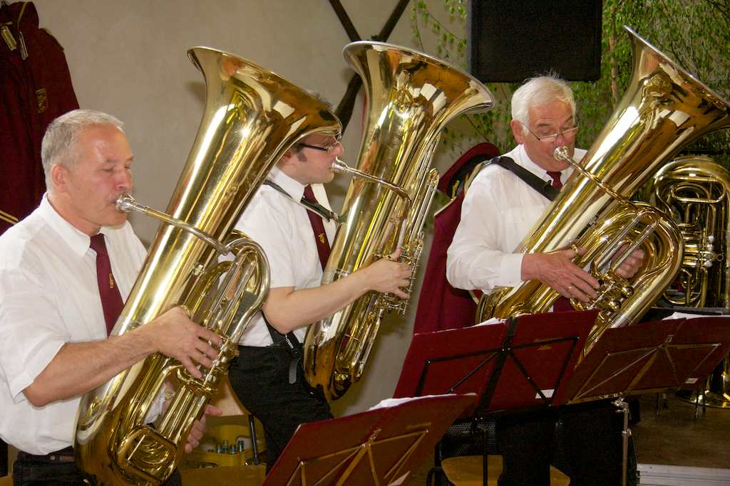 <p>Der Musikverein Alfen beim Schützenfest in Altenrüthen</p>