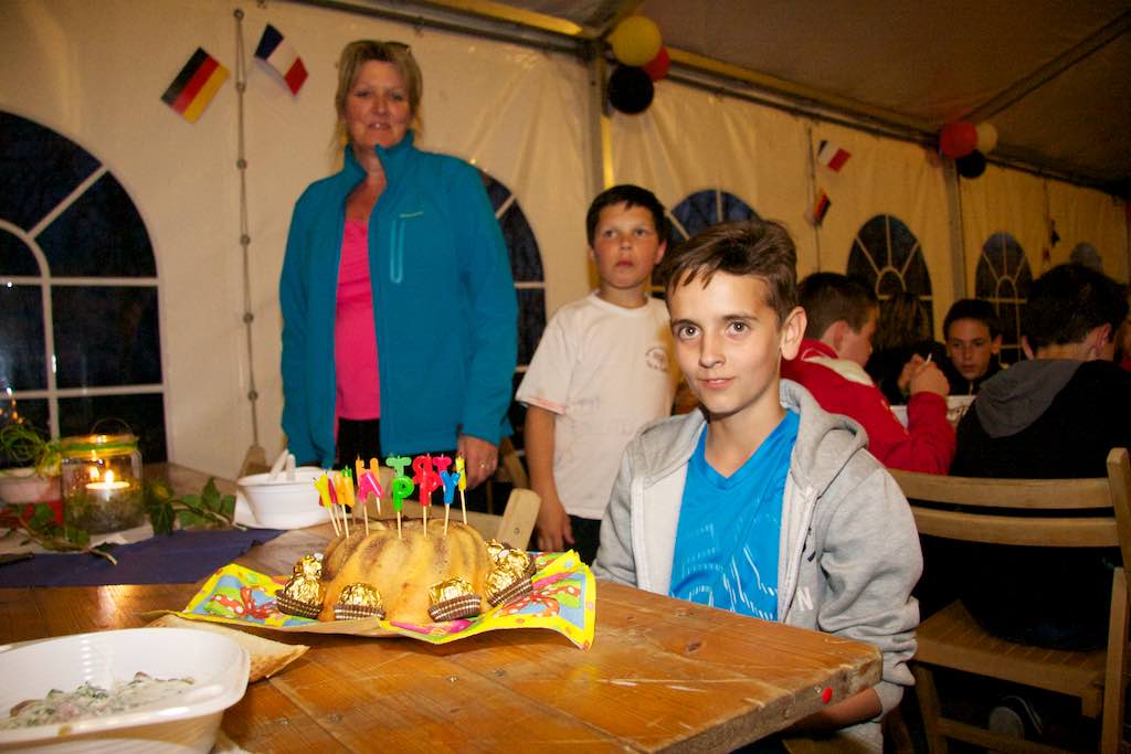 <p>Laurent Touchard war das erste Geburtstagskind während des Besuchs</p>