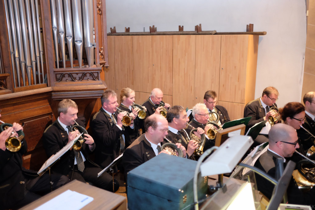 <p>Neben kirchlichen Liedern präsentierten die Jagdhornbläser auch waidmänische Musikstücke. </p>