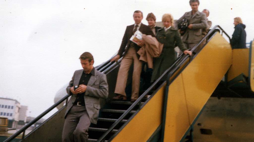 <p>Landung der Alfener Fußballer auf Gran Canaria 1978</p>