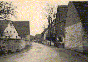 Dorfstraße in Alfen, historische Aufnahme